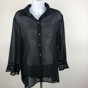 Liz Claiborne Women’s Button Up Shirt Size L Black